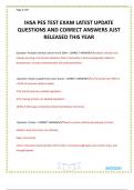 IHSA PES TEST EXAM LATEST UPDATE QUESTIONS AND CORRECT ANSWERS JUST RELEASED THIS YEAR