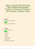 Exam 1&colon; NU158 &sol; NU 158 &lpar;Latest 2025 &sol; 2026&rpar; Medical-Surgical Nursing I &vert; Questions & Answers &vert; 100 &percnt; Correct &vert; Grade A - Galen