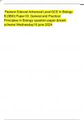 Pearson Edexcel Advanced Level GCE In Biology B &lpar;9BI0&rpar; Paper 03&colon; General and Practical Principles in Biology question paper &mark scheme Wednesday19 june 2024