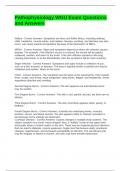 Pathophysiology WGU Exam Questions and Answers