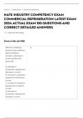 NATE INDUSTRY COMPETENCY EXAM COMMERCIAL REFRIGERATION LATEST EXAM 2024 ACTUAL EXAM 100 QUESTIONS AND CORRECT DETAILED ANSWERS