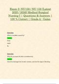 Exam 2&colon; NU158 &sol; NU 158 &lpar;Latest 2025 &sol; 2026&rpar; Medical-Surgical Nursing I &vert; Questions & Answers &vert; 100 &percnt; Correct &vert; Grade A - Galen
