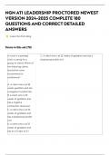 NGN ATI LEADERSHIP PROCTORED NEWEST VERSION 2024-2025 COMPLETE 180 QUESTIONS AND CORRECT DETAILED ANSWERS