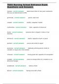 TEAS Nursing School Entrance Exam Questions and Answers