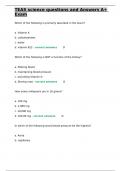 TEAS science questions and Answers A&plus; Exam