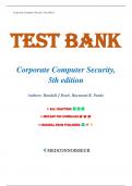 Test Bank For Corporate Computer Security 5th Edition By Randall Boyle&comma; All Chapters Covered