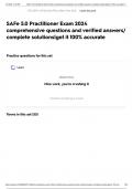 SAFe 5&period;0 Practitioner Exam 2024 comprehensive questions and verified answers&sol; complete solutions&vert;get it 100&percnt; accurate