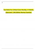 Test Bank For Critical Care Nursing- A Holistic Approach 12th Edition Morton Fontaine  Chapters 1 - 56&emsp;
