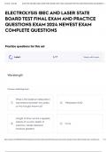 ELECTROLYSIS IBEC AND LASER STATE BOARD TEST FINAL EXAM AND PRACTICE QUESTIONS EXAM 2024 NEWEST EXAM COMPLETE QUESTIONS