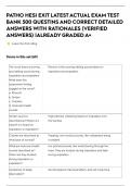 PATHO HESI EXIT LATESTACTUAL EXAM TEST BANK 500 QUESTINS AND CORRECT DETAILED ANSWERS WITH RATIONALES &lpar;VERIFIED ANSWERS&rpar; &vert;ALREADY GRADED A&plus;