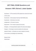 UST FINAL EXAM Questions and Answers 100&percnt; Solved &vert; Latest Update
