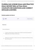 FLORIDA 240 LICENSE EXAM AND PRACTICE EXAM NEWEST 2024 ACTUAL EXAM COMPLETE 300 QUESTIONS AND CORRECT DETAILED ANSWERS
