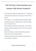 UST Test Prep 1 Exam Questions and Answers 100&percnt; Solved &vert; Graded A&plus;
