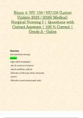 Exam 4&colon; NU 158 &sol; NU158 &lpar;Latest Update 2025 &sol; 2026&rpar; Medical-Surgical Nursing I &vert; Questions with Correct Answers &vert; 100 &percnt; Correct &vert; Grade A - Galen