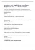 Accident and Health Insurance Exam Questions And All Actual Answers&period;