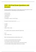 CSCI 240 Final Exam Questions and Answers