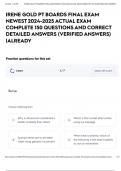 IRENE GOLD PT BOARDS FINAL EXAM NEWEST 2024-2025 ACTUAL EXAM COMPLETE 150 QUESTIONS AND CORRECT DETAILED ANSWERS &lpar;VERIFIED ANSWERS&rpar; &vert;ALREADY
