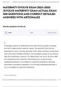 MATERNITY EVOLVE EXAM 2024-2025 &sol;EVOLVE MATERNITY EXAM ACTUAL EXAM 300 QUESTIONS AND CORRECT DETAILED ANSWERS WITH ARTIONALES