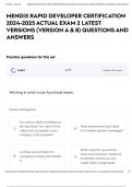 MENDIX RAPID DEVELOPER CERTIFICATION 2024-2025 ACTUAL EXAM 2 LATEST VERSIONS &lpar;VERSION A & B&rpar; QUESTIONS AND ANSWERS