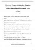 ZENDESK EXAM PACKAGE DEAL QUESTIONS AND VERIFIED ANSWERS 100&percnt; GUARANTEED PASS &vert; LATEST UPDATE