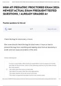 NGN ATI PEDIATRIC PROCTORED EXAM 2024 NEWEST ACTUAL EXAM FREQUENT TESTED QUESTIONS &sol; ALREADY GRADED A&plus;