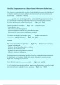Quality Improvement&colon; Questions & Correct Solutions 