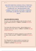 GRANITE DRIVING SCHOOL FINAL WRITTEN  EXAM ACTUAL EXAM NEWEST EXAM 2025  COMPLETE ALL 100 QUESTIONS AND  CORRECT DETAILED ANSWERS &lpar;VERIFIED  ANSWERS&rpar; &vert;ALREADY GRADED A&plus;&vert;BRAND  NEW&excl;&excl;