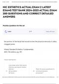 NIC ESTHETICS ACTUAL EXAM 2 LATEST EXAMS TEST BANK 2024-2025 ACTUAL EXAM 200 QUESTIONS AND CORRECT DETAILED ANSWERS