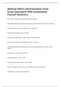 Medical Office Administration Final Exam Questions With Guaranteed Passed Solutions&period;