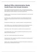 Medical Office Administrative Study Guide Exam And Actual Answers&period;