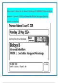 Pearson Edexcel as level biology B &lpar;8BI0&sol;01&rpar;question paper 1 june 2024 salters Nuffield merged with mark scheme
