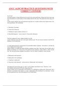 ANCC AGPCNP PRACTICE QUESTIONS WITH CORRECT ANSWERS