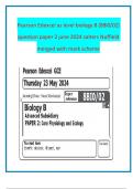 Pearson Edexcel as level biology B &lpar;8BI0&sol;01&rpar;question paper 1 and 2 june 2024 salters Nuffield merged with mark scheme