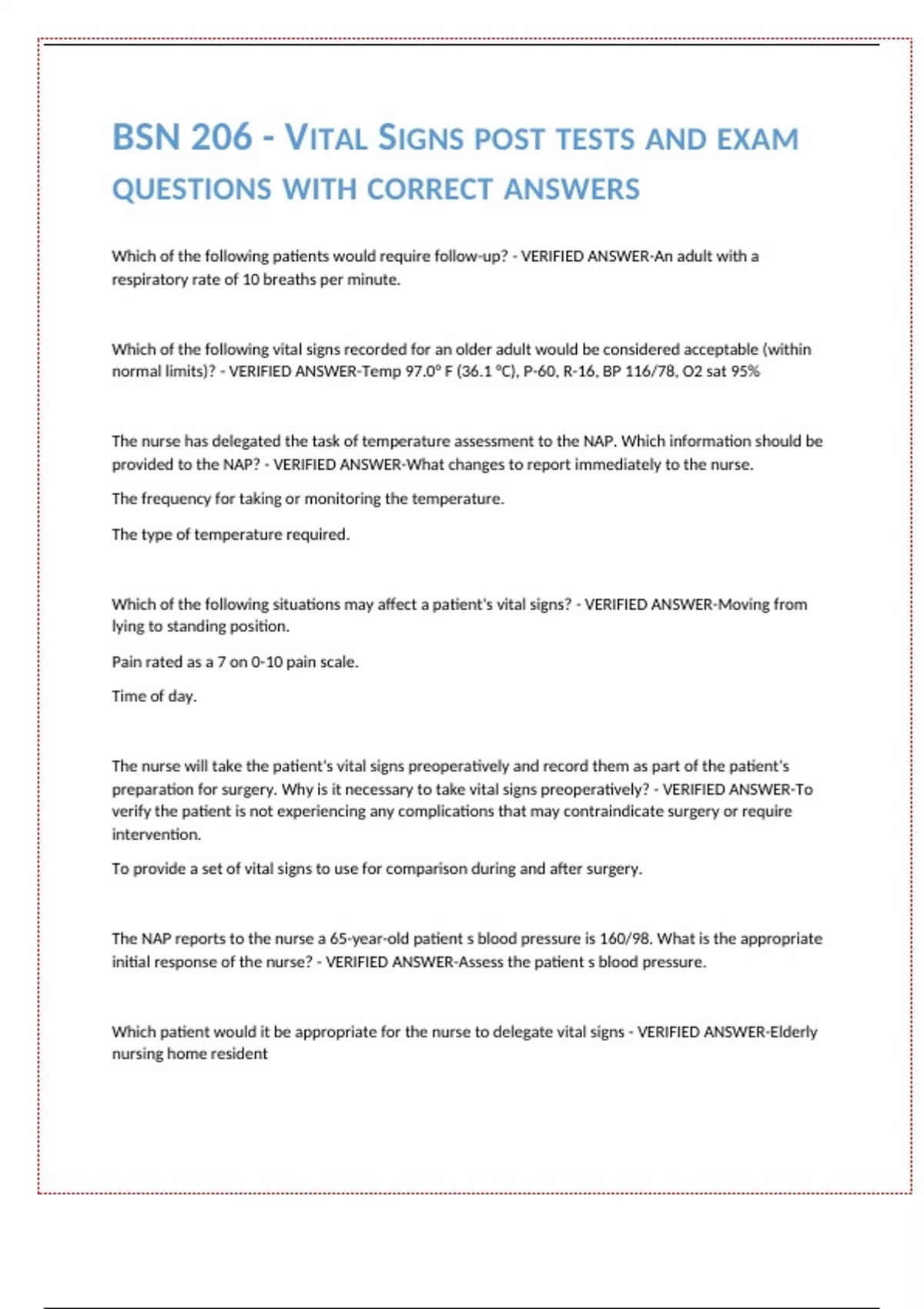 BSN 206 BUNDLED EXAMS WITH ACCURATE SOLUTIONS - Stuvia US
