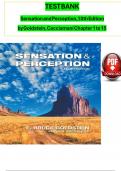 Test Bank For Sensation & Perception by E&period; Bruce Goldstein&vert;&vert;ISBN 978-1133958475&vert;&vert;All Chapters&vert;&vert;Complete Guide A&plus;