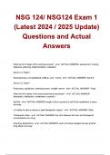 NSG 124&sol; NSG124 Exam 1 &lpar;Latest 2024 &sol; 2025 Update&rpar; Questions and Actual Answers