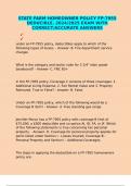 STATE FARM HOMEOWNER POLICY FP-7955 DEDUCIBLE&comma; 2024&sol;2025 EXAM WITH CORRECT&sol;ACCURATE ANSWERS