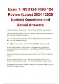 Exam 1&colon; NSG124&sol; NSG 124 Review &lpar;Latest Update 2024 &sol; 2025&rpar; Questions and Answers &vert;100&percnt; Verified Correct Answers &vert; complete solution &vert; Grade A&plus; &vert; Herzing