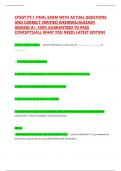 CPSGT PT&period;1 FINAL EXAM WITH ACTUAL QUESTIONS AND CORRECT VERIFIED ANSWERS&sol;ALREADY GRADED A&plus; 100&percnt; GUARANTEED TO PASS CONCEPTS&lpar;ALL WHAT YOU NEED&rpar; LATEST EDITION 