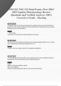 NSG124&sol; NSG 124 Final Exam&colon; &lpar;New 2024&sol;2025 Update&rpar; Pharmacology Review&vert;Questions and Verified Answers&vert; 100&percnt;Correct&vert; A Grade &ndash; Herzing
