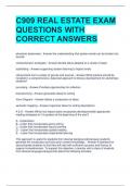C909 REAL ESTATE EXAM QUESTIONS WITH CORRECT ANSWERS 