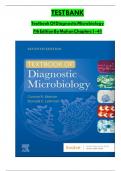 TEST BANK For Textbook Of Diagnostic Microbiology&comma; 7th Edition By Connie R&period; Mahon&comma; Verified Chapters 1 - 41&comma; Complete Newest Version