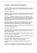 ITE EXAM 1 QUESTIONS AND ANSWERS