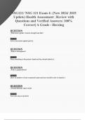 HESI NSG 121 &sol; NSG 121 &lpar;NEW 2024&sol; 2025&period; Update&rpar; Health Assessment &vert; Review with&period; Questions and Verified Answers&vert; 100&percnt;&period; Correct&vert; Graded A- Herzing&period;