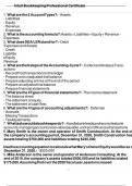 Intuit Bookkeeping Professional Certificate questions and correct  solutions