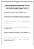 DEFENSIVE DRIVING WHEELS IN MOTION EXAM AND STUDY GUIDE LATEST VERSION THIS YEAR ALL 180 QUESTIONS AND CORRECT DETAILED SOLUTIONS  