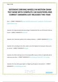  DEFENSIVE DRIVING WHEELS IN MOTION EXAM TEST BANK WITH COMPLETE 150 QUESTIONS AND CORRECT ANSWERS JUST RELEASED THIS YEAR
