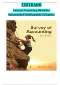 TEST BANK Survey of Accounting, 7th Edition by Edmonds & Olds | All Chapters ( 1-16) | Complete Guide A+