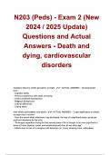N203 &lpar;Peds&rpar; - Exam 2 &lpar;New 2024 &sol; 2025 Update&rpar; Questions and Actual Answers - Death and dying&comma; cardiovascular disorders