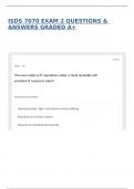 ISDS 7070 EXAM 2 QUESTIONS & ANSWERS GRADED A&plus;